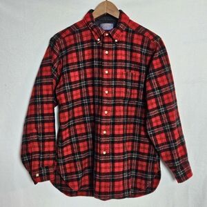 Pendleton 100% Wool Shirt Jacket Size Large Authentic Cluny Red Tartan